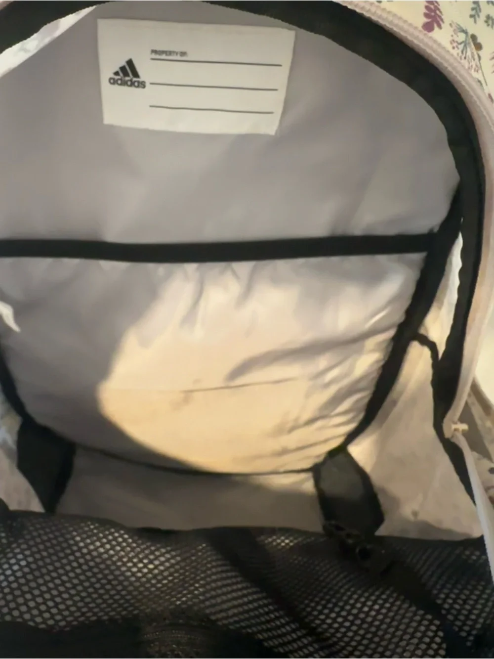 adidas Cream Floral Backpack with Multicolor Accents - Picture 2 of 5